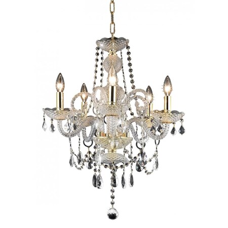 Elegant Lighting 7835 Princeton Collection Hanging Fixture D20in H22in Lt:5 Gold Finish 7835D20G/RC+SH